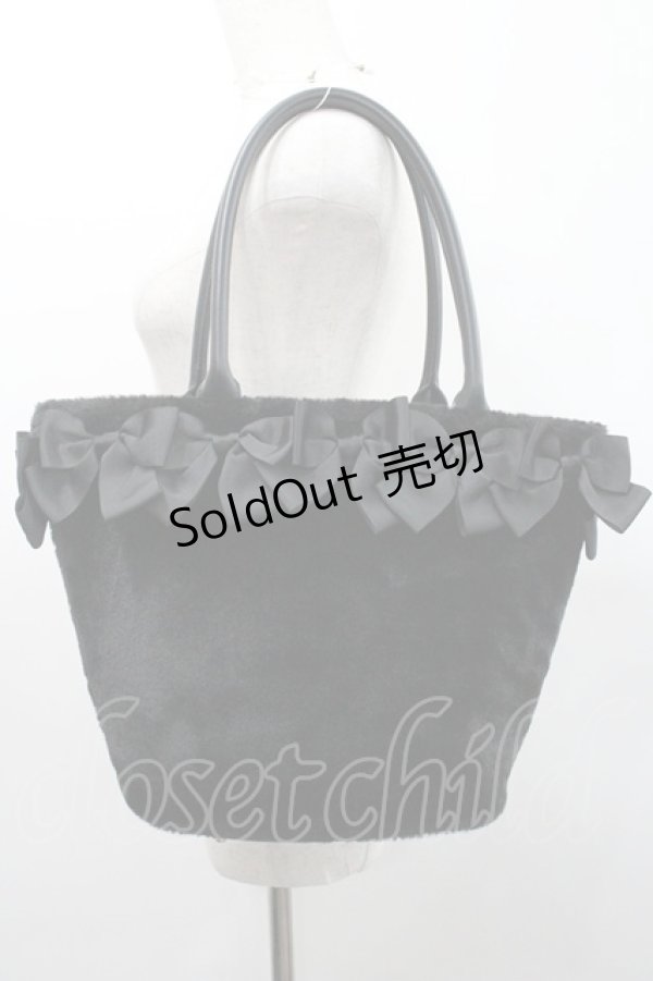 画像3: m petit by misako / AM*NIリボンFバッグ  黒 I-26-01-06-106-LO-BG-SA-ZI (3)