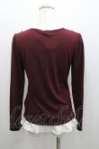 画像2: axes femme / 音符刺繍ブラウス M ワイン I-26-01-06-016-AX-BL-TE-ZI (2)