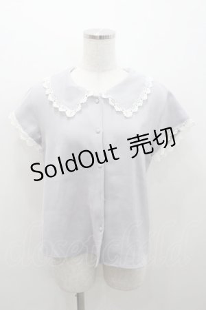 画像: an another angelus / レース襟半袖ブラウス  ラベンダー I-26-01-06-018-CA-BL-SA-ZI