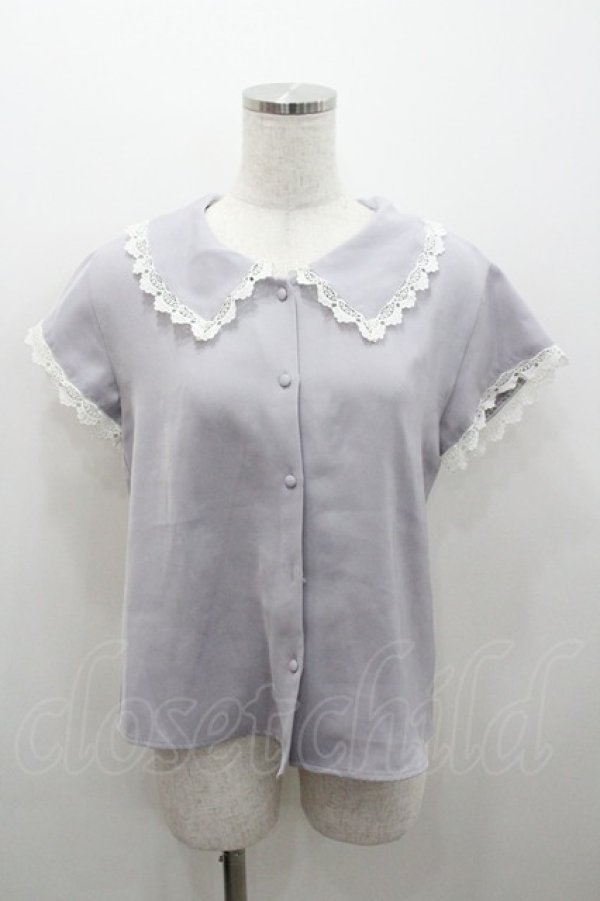 画像1: an another angelus / レース襟半袖ブラウス  ラベンダー I-26-01-06-018-CA-BL-SA-ZI (1)