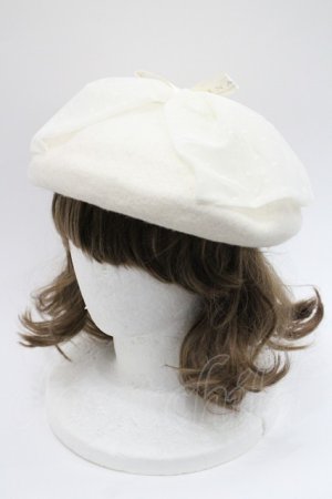 画像: m petit by misako / NINA'S チュールリボンベレー帽  アイボリー I-26-01-06-119-LO-AC-SA-ZI