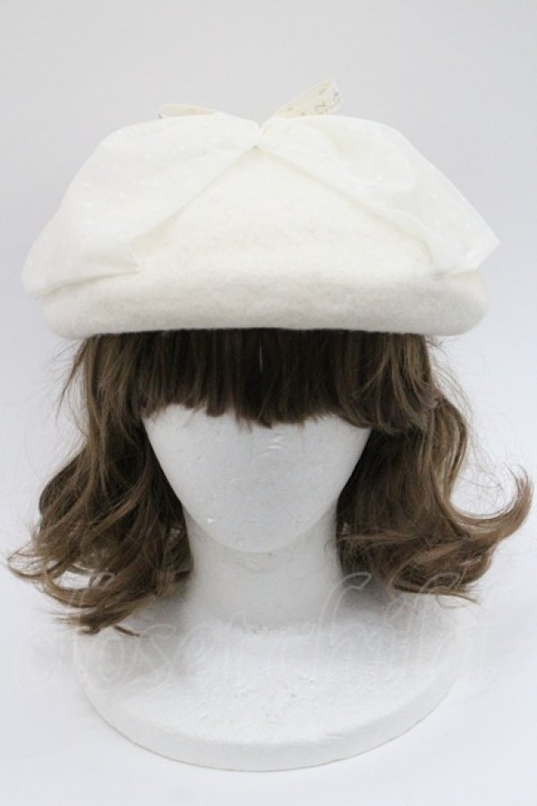 画像2: m petit by misako / NINA'S チュールリボンベレー帽  アイボリー I-26-01-06-119-LO-AC-SA-ZI (2)