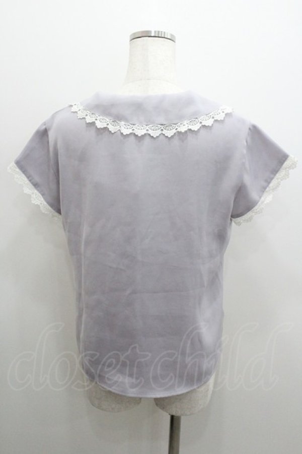 画像2: an another angelus / レース襟半袖ブラウス  ラベンダー I-26-01-06-018-CA-BL-SA-ZI (2)