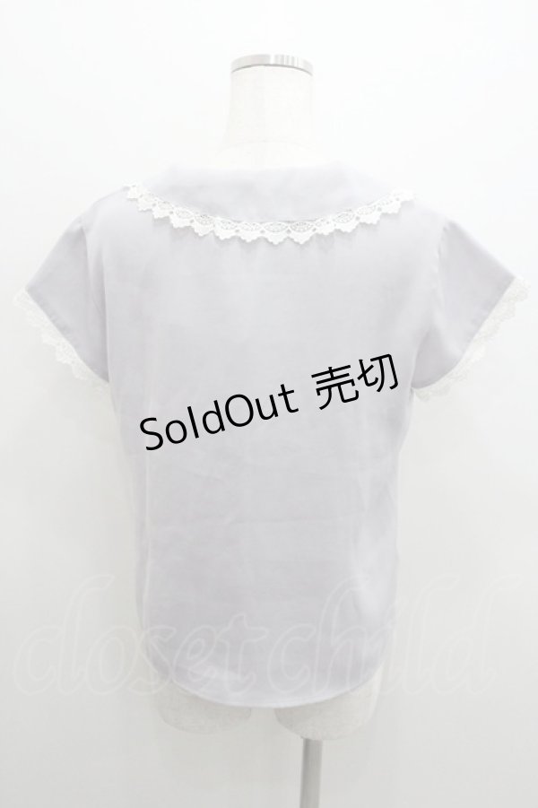 画像2: an another angelus / レース襟半袖ブラウス  ラベンダー I-26-01-06-018-CA-BL-SA-ZI (2)