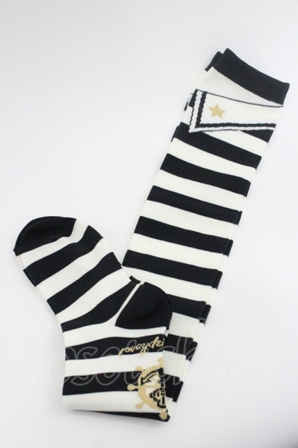 画像1: metamorphose / ボーダーオーバーニー  黒Ｘ白 I-26-01-06-124-ME-ZA-SA-ZI (1)