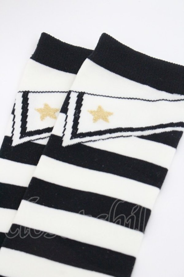 画像2: metamorphose / ボーダーオーバーニー  黒Ｘ白 I-26-01-06-124-ME-ZA-SA-ZI (2)