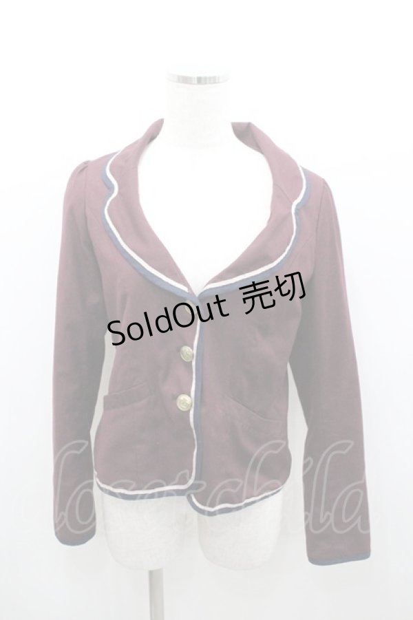 画像1: Fi.n.t / ラインデザインジャケット  ボルドー I-26-01-06-021-CA-JA-SA-ZI (1)