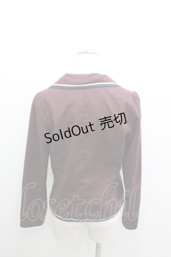 画像2: Fi.n.t / ラインデザインジャケット  ボルドー I-26-01-06-021-CA-JA-SA-ZI (2)