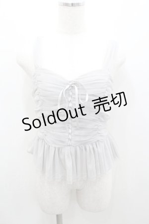 画像: an another angelus / レースアップチュールビスチェ F ライトグレー I-26-01-06-022-CA-TO-SA-ZI