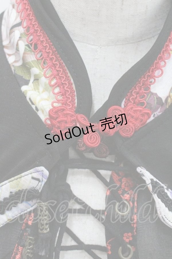 画像4: Ozz oneste / チャイナデザインボレロ&キャミセット  黒Ｘ赤 I-26-01-06-025-OO-TO-SA-ZI (4)