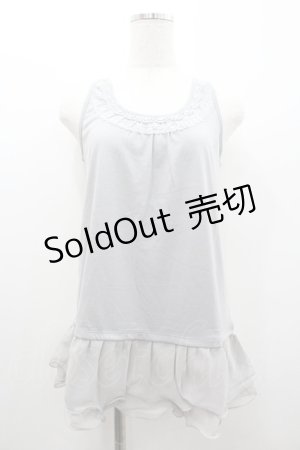 画像: axes femme / 肩透けロングタンク M グレー I-26-01-06-004-AX-TO-TE-ZI