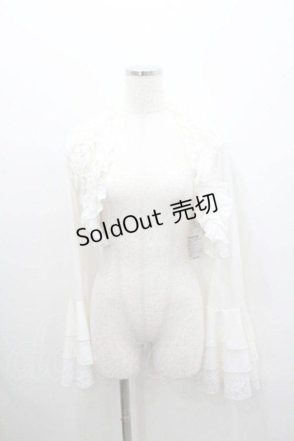 画像1: MR corset / レースリボンフリルボレロ  白 I-26-01-06-033-PU-TO-SA-ZI (1)