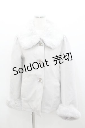 画像: Secret Honey / ファー襟&リボンデザインコート  グレー I-26-01-06-040-CA-CO-SA-ZI