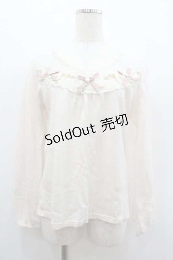 画像1: axes femme / 薔薇レースニットトップス M オフ I-26-01-06-005-AX-TO-TE-ZI (1)