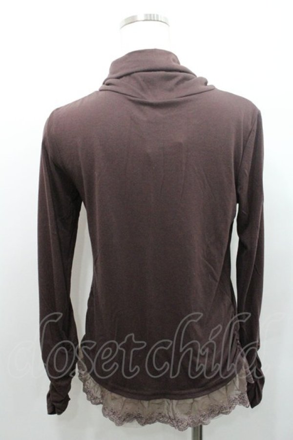 画像2: axes femme / 裾レースタートルネックプルオーバー M ブラウン I-26-01-08-029-AX-TO-TE-ZI (2)