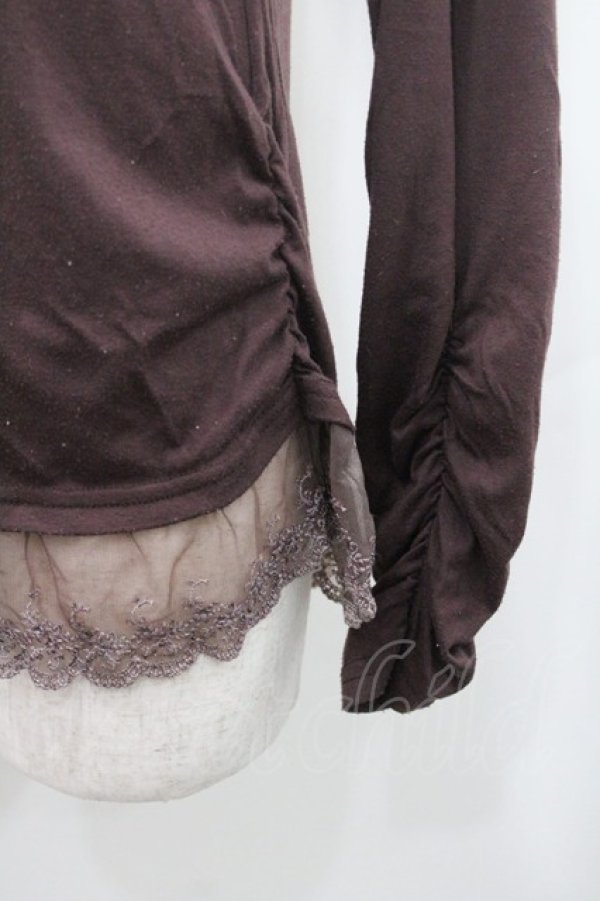 画像3: axes femme / 裾レースタートルネックプルオーバー M ブラウン I-26-01-08-029-AX-TO-TE-ZI (3)