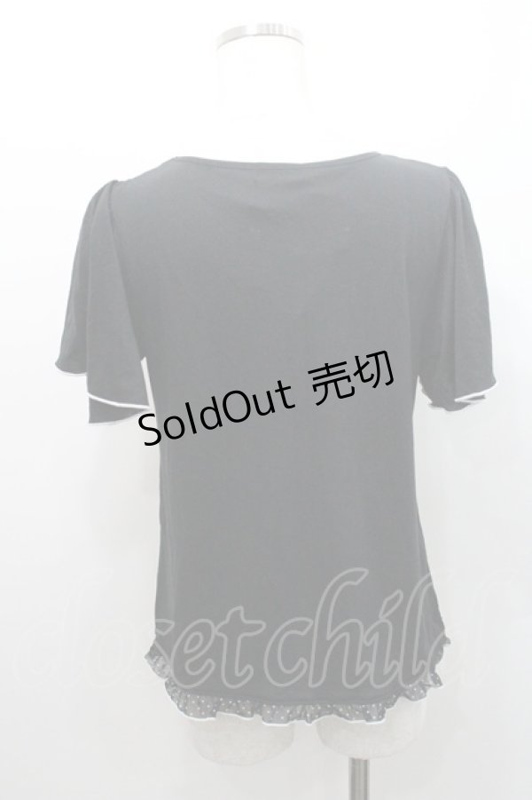 画像2: axes femme / ドットシフォン切替Tシャツ M 黒 I-26-01-08-030-AX-TS-TE-ZI (2)