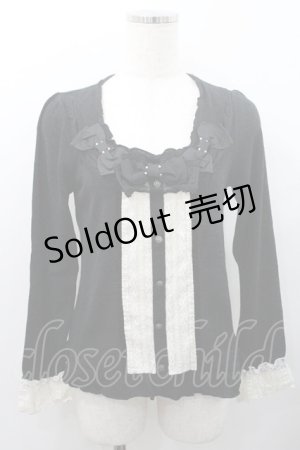 画像: axes femme / リボンデザインプルオーバー M クロ I-26-01-08-031-AX-TO-TE-ZI