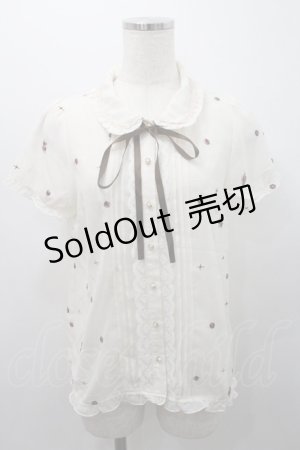 画像: axes femme kawaii / 薔薇刺繍シフォンブラウス M 生成り I-26-01-08-004-AX-BL-TE-ZI