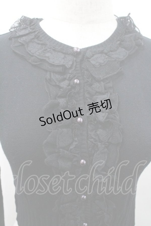 画像3: JESUS DIAMANTE / レースボーダーニットカーデ  黒 I-26-01-08-036-JE-TO-SA-ZI (3)