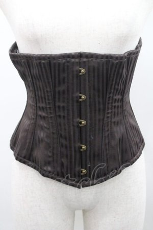 画像: abilletage / ストライプコルセット  ブラウン I-26-01-08-038-GO-TO-SA-ZI