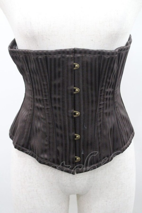 画像1: abilletage / ストライプコルセット  ブラウン I-26-01-08-038-GO-TO-SA-ZI (1)