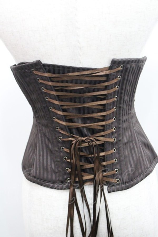 画像2: abilletage / ストライプコルセット  ブラウン I-26-01-08-038-GO-TO-SA-ZI (2)