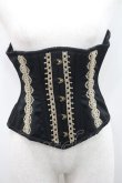 画像1: abilletage / nobleレースミニショートコルセット 2 黒ｘゴールド I-26-01-08-039-GO-ZA-SA-ZI (1)