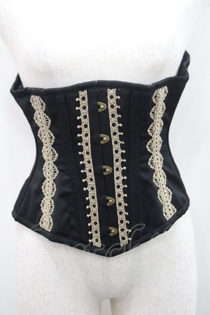 画像: abilletage / nobleレースミニショートコルセット 2 黒ｘゴールド I-26-01-08-039-GO-ZA-SA-ZI