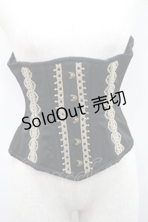 画像: abilletage / nobleレースミニショートコルセット 2 黒ｘゴールド I-26-01-08-039-GO-ZA-SA-ZI