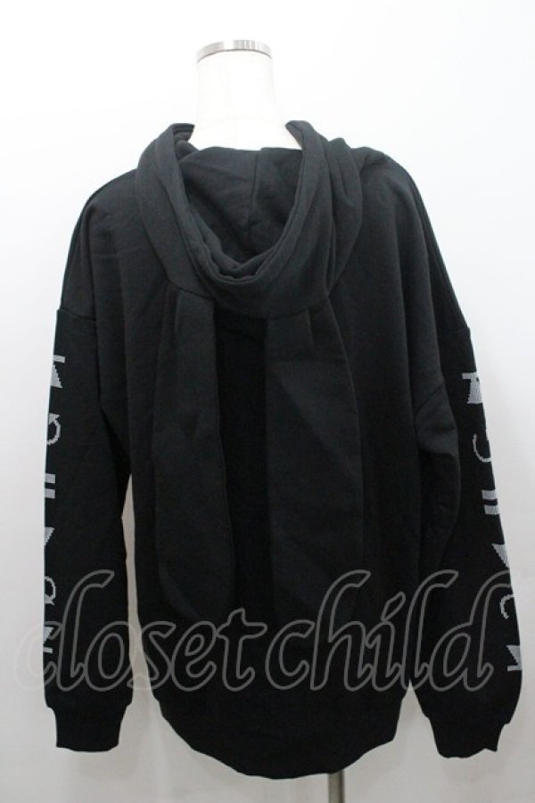 画像2: LISTEN FLAVOR / サイバーうさ耳ヘッドホンパーカー  黒 I-26-01-08-041-PU-TO-SA-ZI (2)