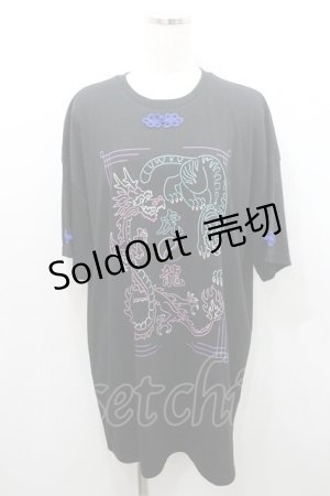 画像: LISTEN FLAVOR / タイガードラゴンチャイナビッグT F 黒 I-26-01-08-044-PU-TO-SA-ZI