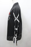 画像4: LISTEN FLAVOR / 薔薇とナイフ袖リボンシャツ  黒Ｘ白Ｘ赤 I-26-01-08-045-PU-BL-SA-ZI (4)