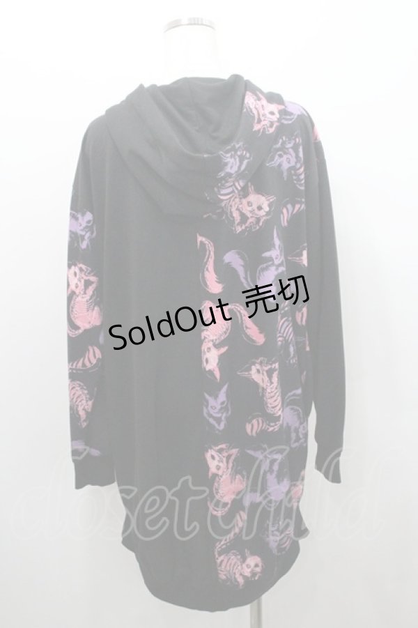 画像2: Drug Honey / スケルトンチェシャ切替パーカー  黒ＸピンクＸ紫 I-26-01-08-048-PU-TO-SA-ZI (2)