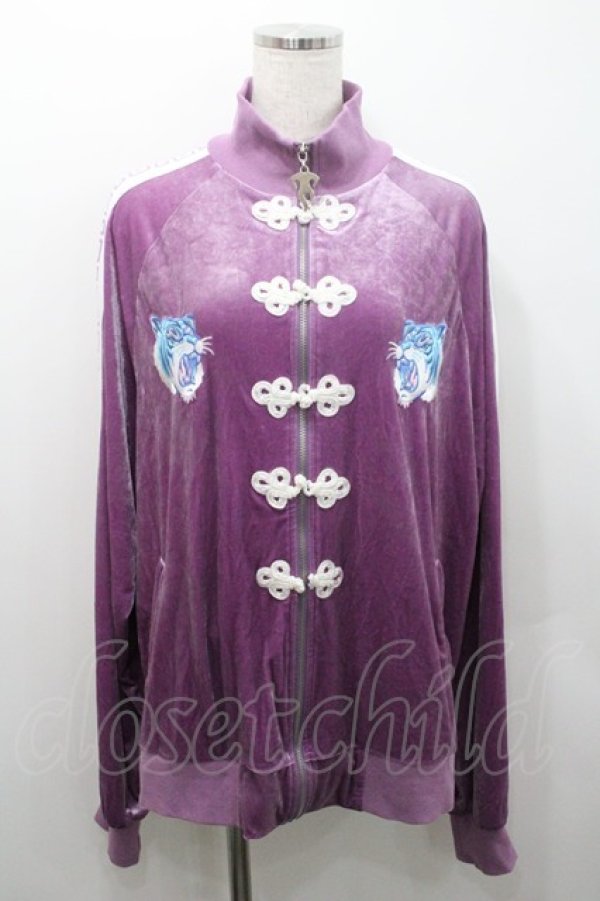 画像1: LISTEN FLAVOR / チャイナベルベットジャージ  ラベンダー I-26-01-08-053-PU-JA-SA-ZI (1)