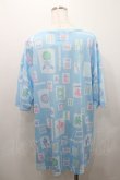 画像2: LISTEN FLAVOR / 麻雀フルグラフィックビッグTシャツ  サックス I-26-01-08-054-PU-TO-SA-ZI (2)