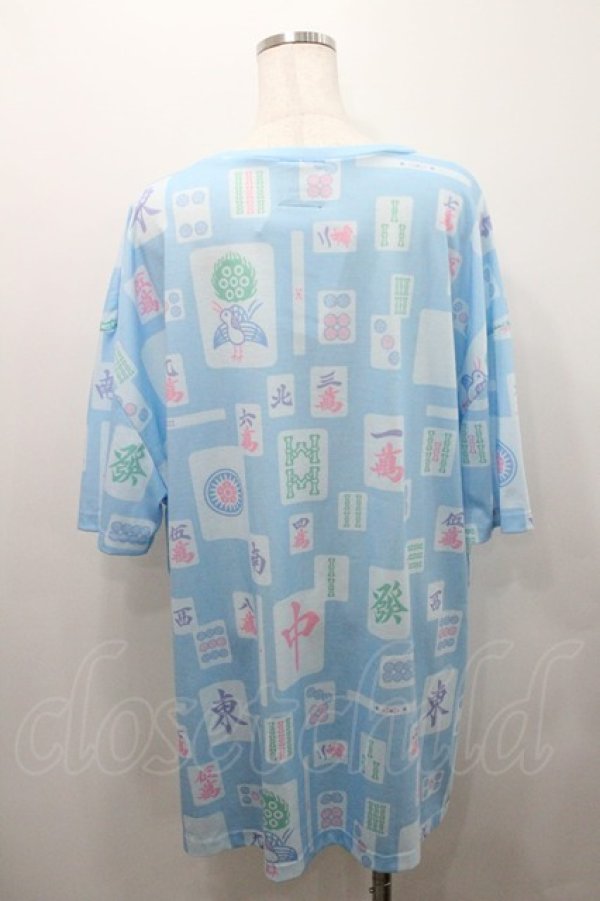 画像2: LISTEN FLAVOR / 麻雀フルグラフィックビッグTシャツ  サックス I-26-01-08-054-PU-TO-SA-ZI (2)