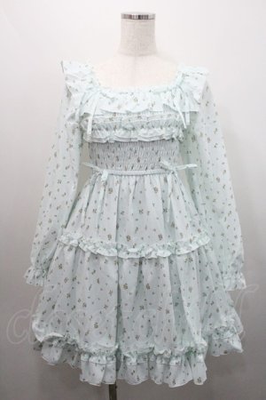 画像: axes femme POETIQUE / ギャザーフリル長袖ワンピース  ミント I-26-01-08-057-AX-OP-SA-ZI