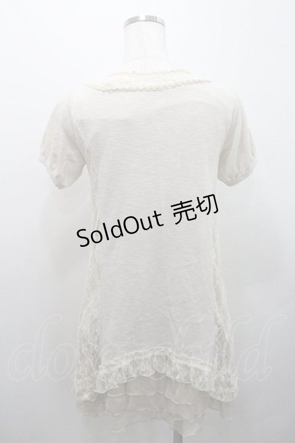 画像2: axes femme / サイドレース切替プリントチュニック M アイボリー I-26-01-08-006-AX-BL-TE-ZI (2)