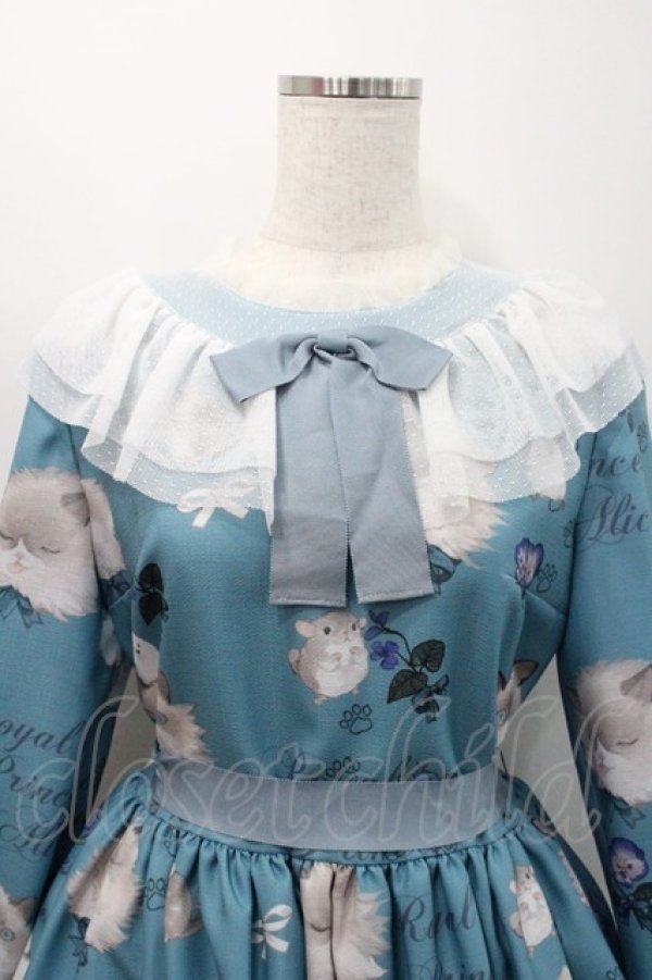 画像3: Royal Princess Alice / 毛繕い下手猫ちゃん・ねこ助コラボ・ワンピース  青 I-26-01-08-058-LO-OP-SA-ZI (3)
