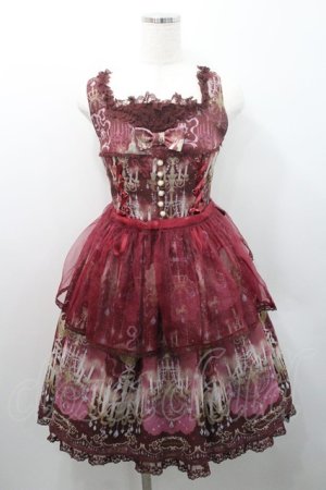 画像: Angelic Pretty / Chandelier Holicジャンパースカート  ボルドー I-26-01-08-065-AP-OP-SA-ZI