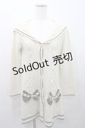 画像: axes femme / ビッグリボンニットカーデ M アイボリー I-26-01-08-007-AX-TO-TE-ZI