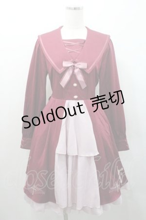 画像: Amavel / Seraphim Crossレイヤードワンピース  ボルドー I-26-01-08-068-CA-OP-SA-ZI