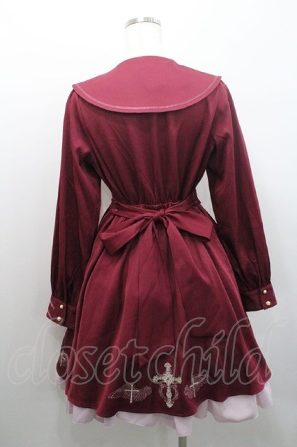 画像2: Amavel / Seraphim Crossレイヤードワンピース  ボルドー I-26-01-08-068-CA-OP-SA-ZI (2)