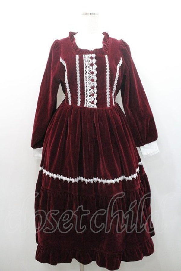 画像1: axes femme kawaii / ウィンターワンピース M ワイン I-26-01-08-069-AX-OP-SA-ZI (1)