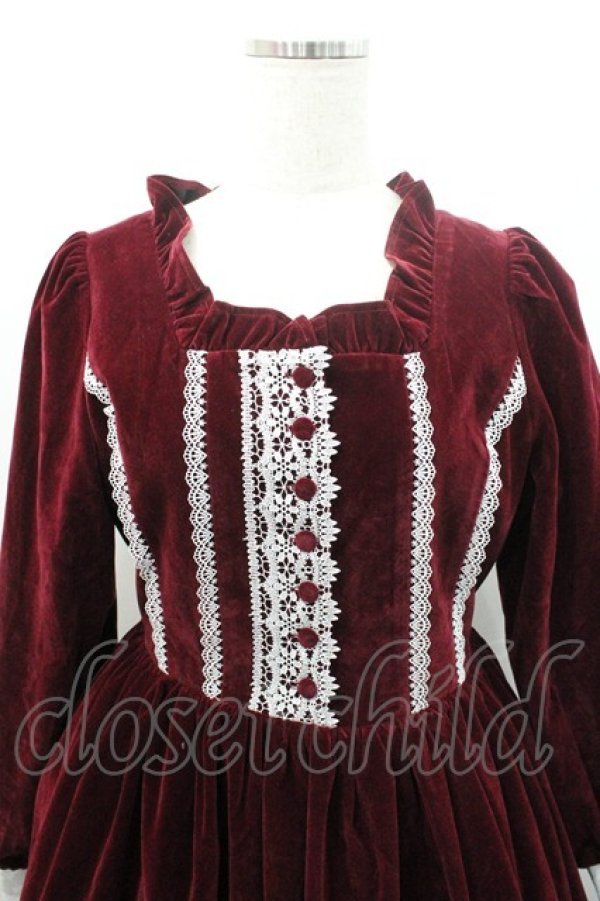 画像3: axes femme kawaii / ウィンターワンピース M ワイン I-26-01-08-069-AX-OP-SA-ZI (3)