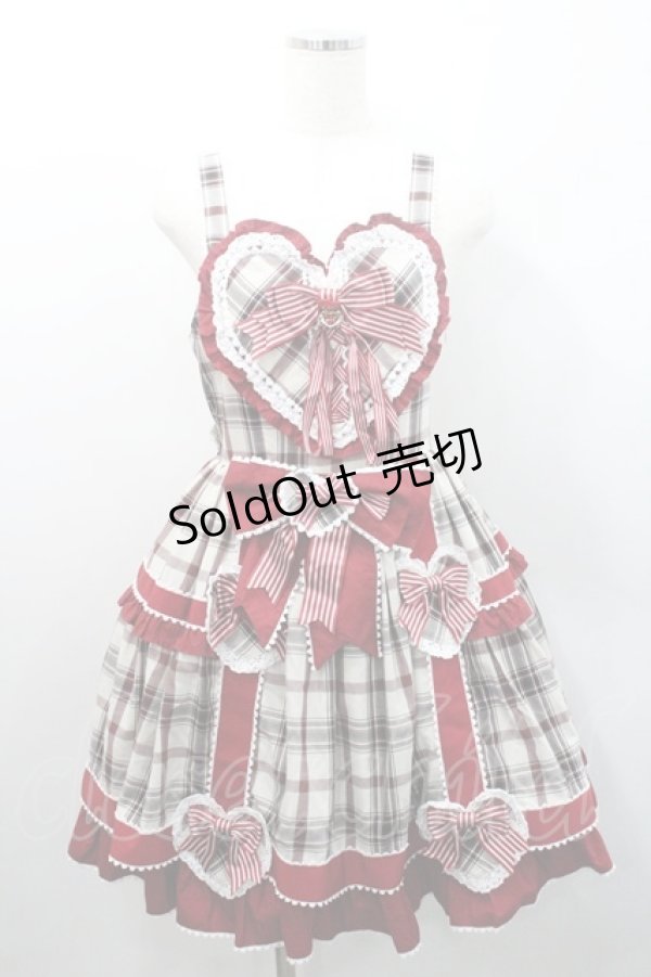 画像1: BABY,THE STARS SHINE BRIGHT / Sweet Wingタータンチェックジャンパースカート  赤チェック I-26-01-08-070-BA-OP-SA-ZI (1)