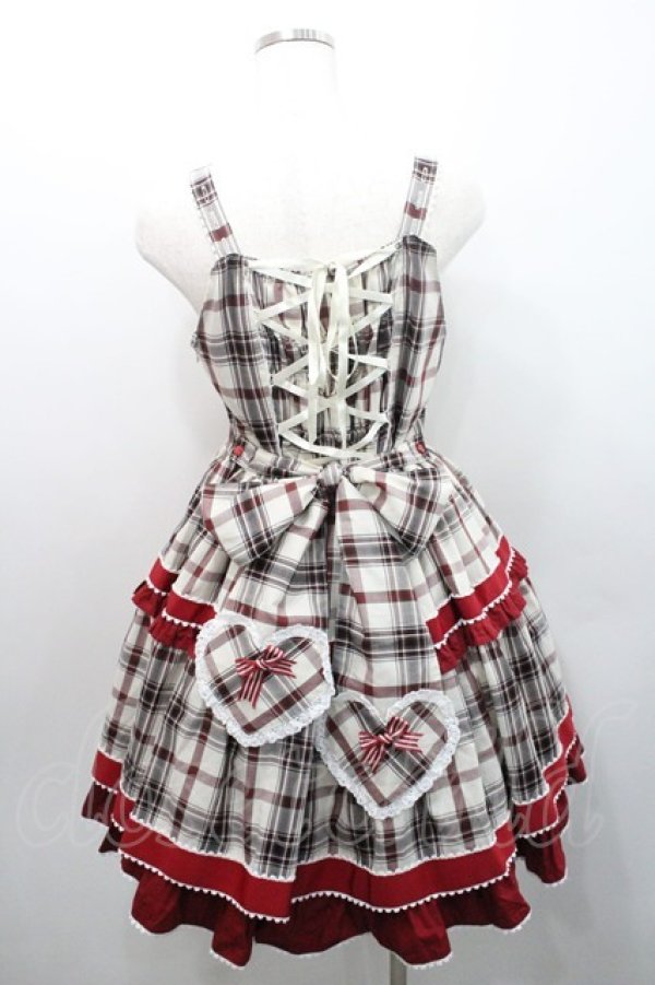 画像2: BABY,THE STARS SHINE BRIGHT / Sweet Wingタータンチェックジャンパースカート  赤チェック I-26-01-08-070-BA-OP-SA-ZI (2)