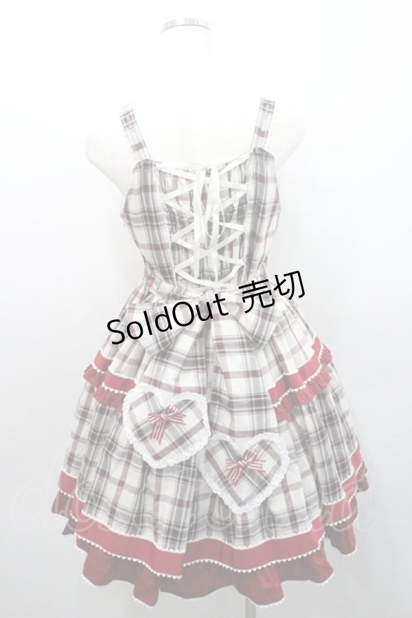 画像2: BABY,THE STARS SHINE BRIGHT / Sweet Wingタータンチェックジャンパースカート  赤チェック I-26-01-08-070-BA-OP-SA-ZI (2)