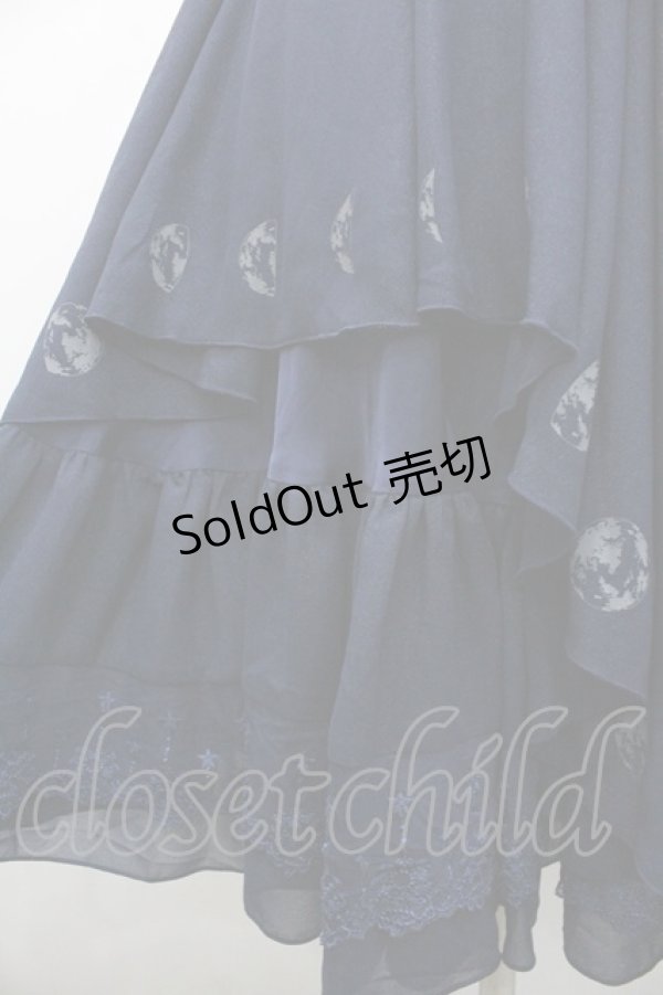 画像5: Hoshibako Works / 月の満ち欠けオフショルダードレッシーワンピース&刺繍ベルト&チョーカーセット  ネイビー I-26-01-08-071-LO-OP-SA-ZI (5)